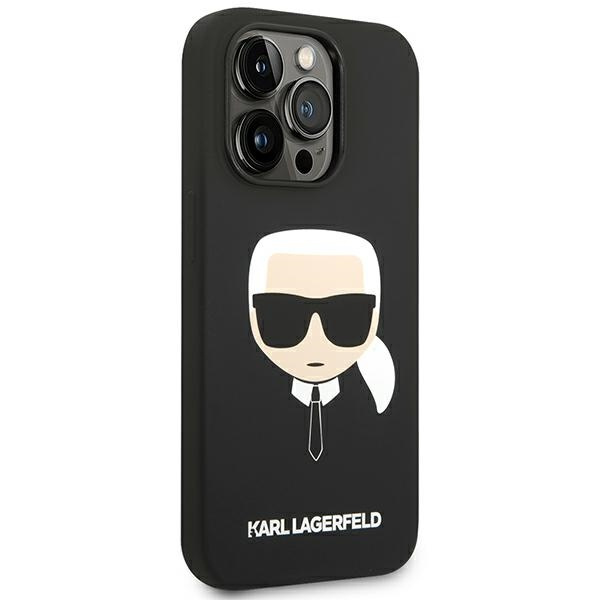 Case KARL LAGERFELD Apple iPhone 14 Pro Max Silicone Karl`s Head Black Hardcase
